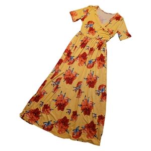Reb & J. Yellow and Red Floral Maxi XL
